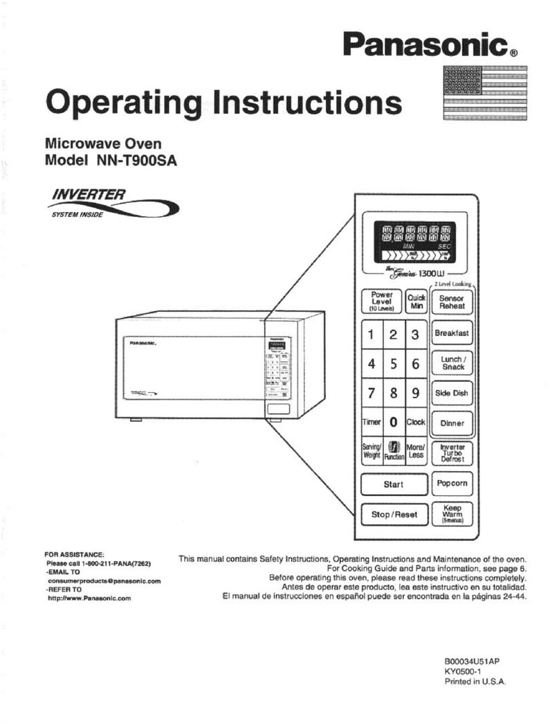 Panasonic Inverter NN-T900SA operating instructions