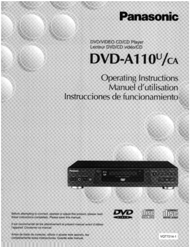 Panasonic DVDA110 - DIG. VIDEO DISCPLAYE operating instructions