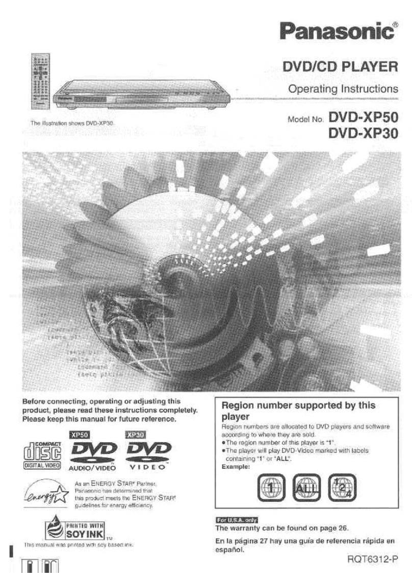 Panasonic DVD-XP50S Operating User manual