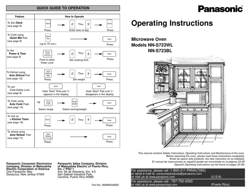Panasonic NN-S723WL operating instructions