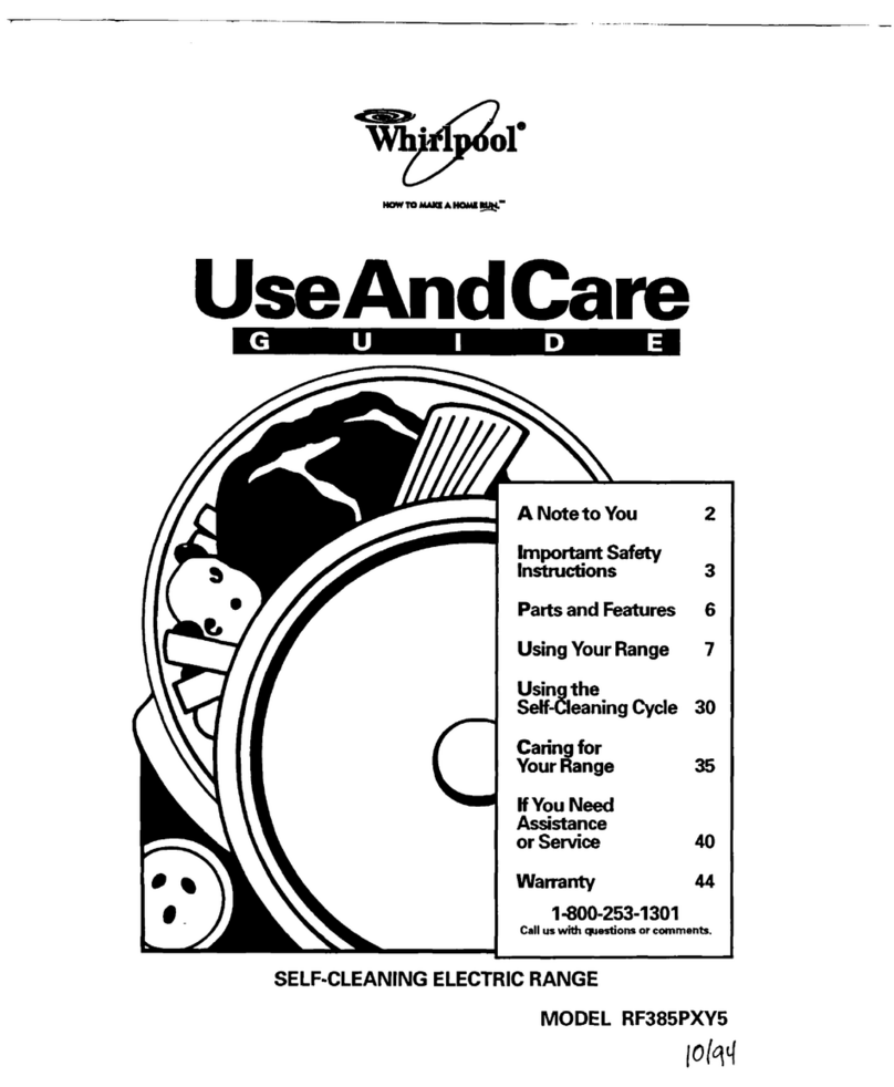 Whirlpool RF385PXY5 Use and care guide