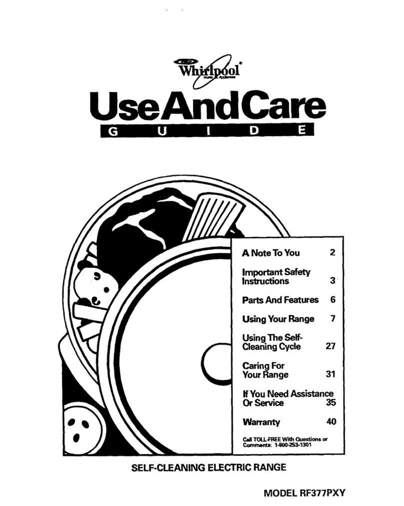 Whirlpool RF377PXY User manual