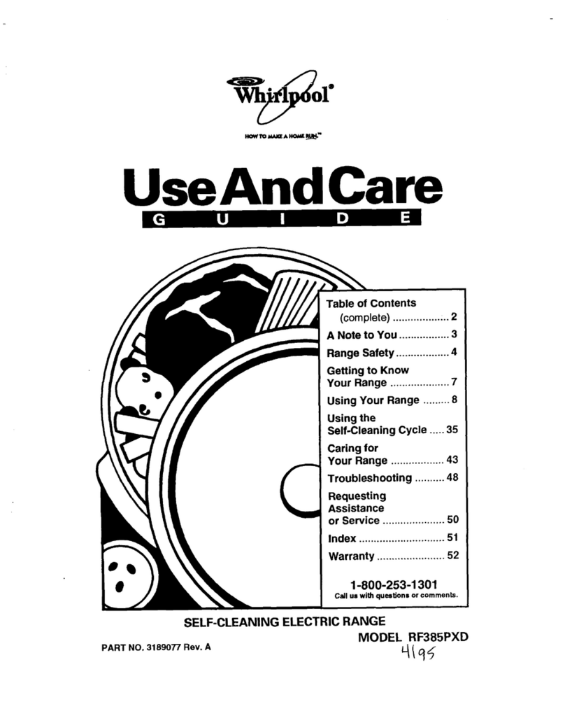 Whirlpool RF385PXD Use and care guide Whirlpool RF385PXD Use and care guide
