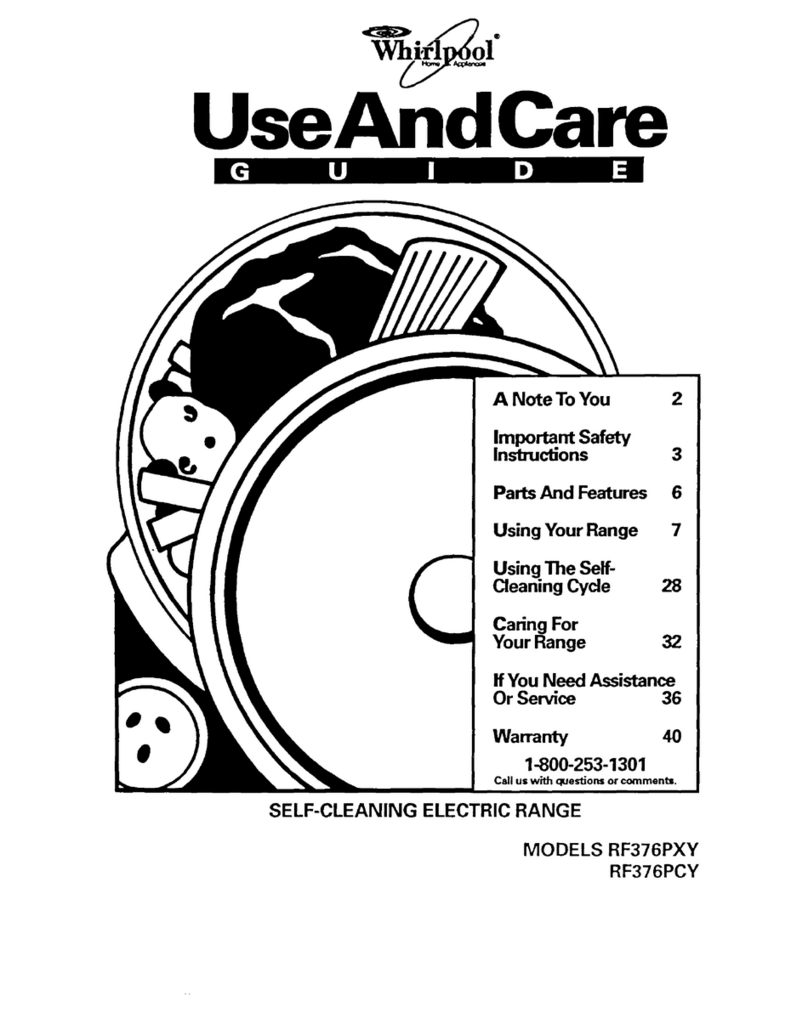 Whirlpool RF376PXY Use and care guide