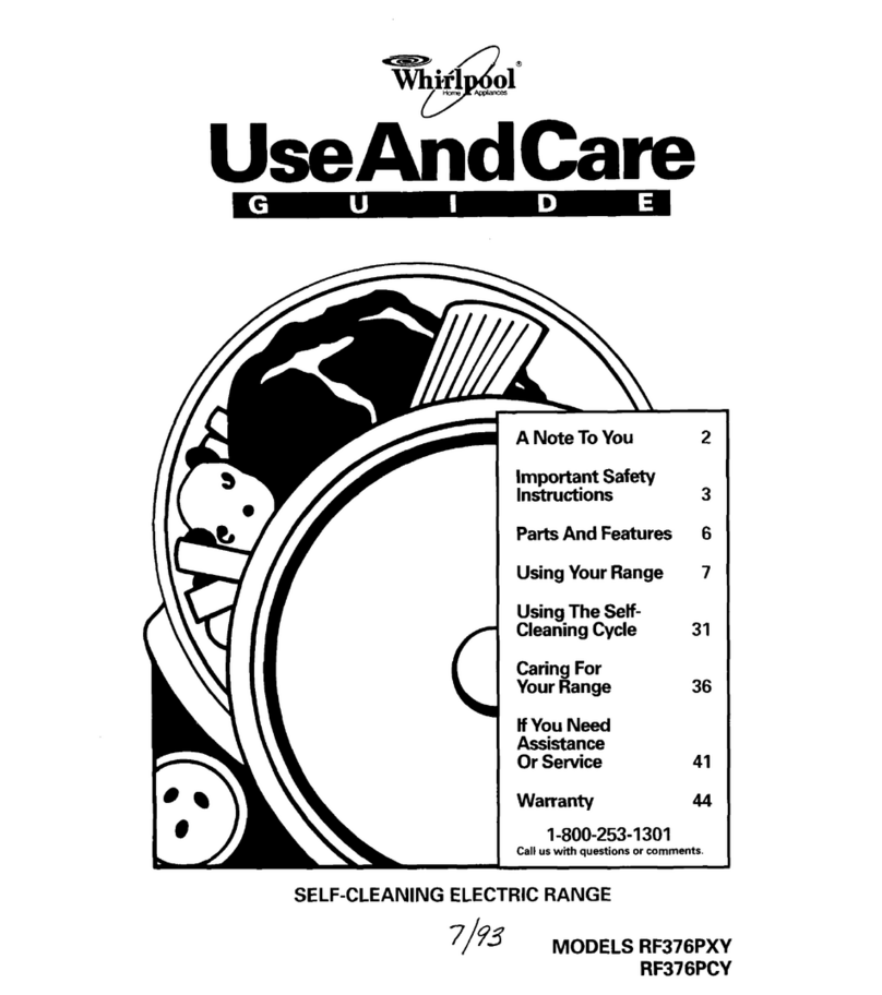 Whirlpool RF376PCY Use and care guide