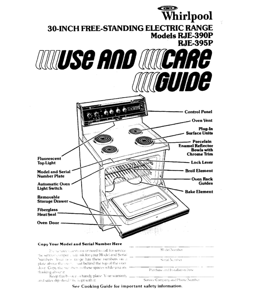 Whirlpool RJE-390P User manual