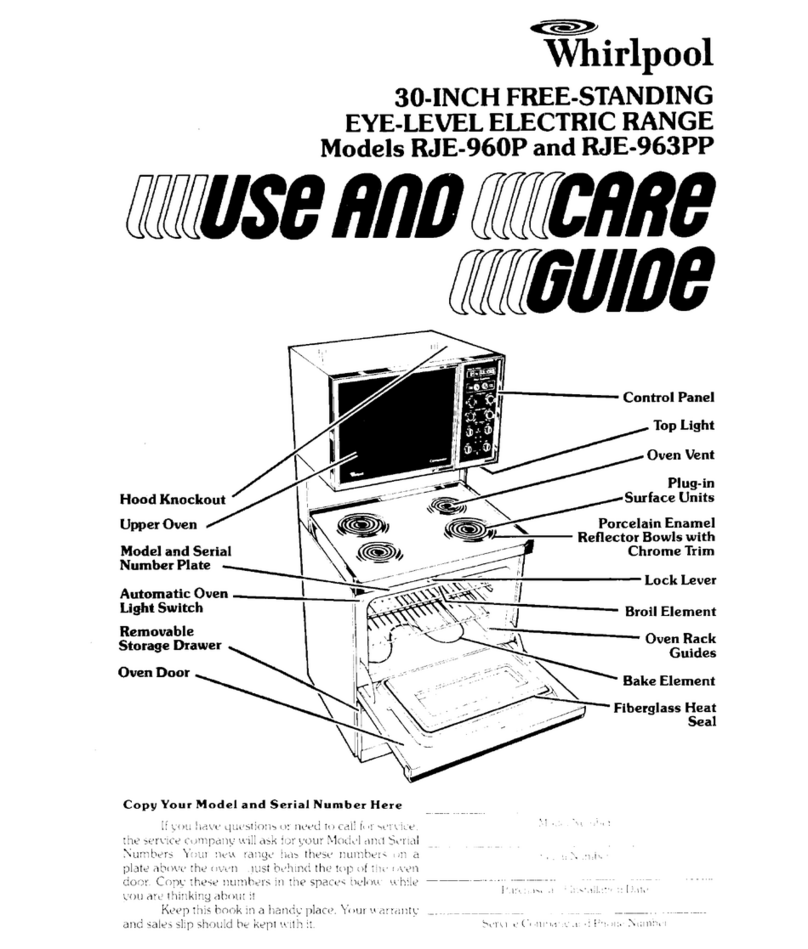 Whirlpool RJE-960P User manual