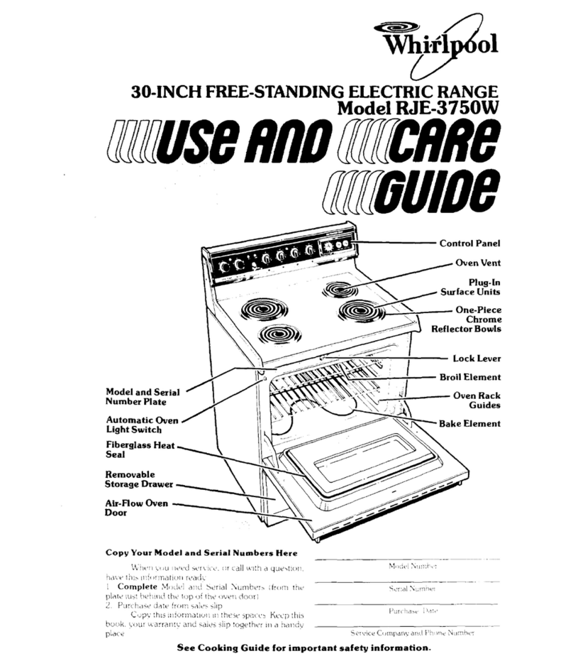 Whirlpool RJE-3750W Use and care guide