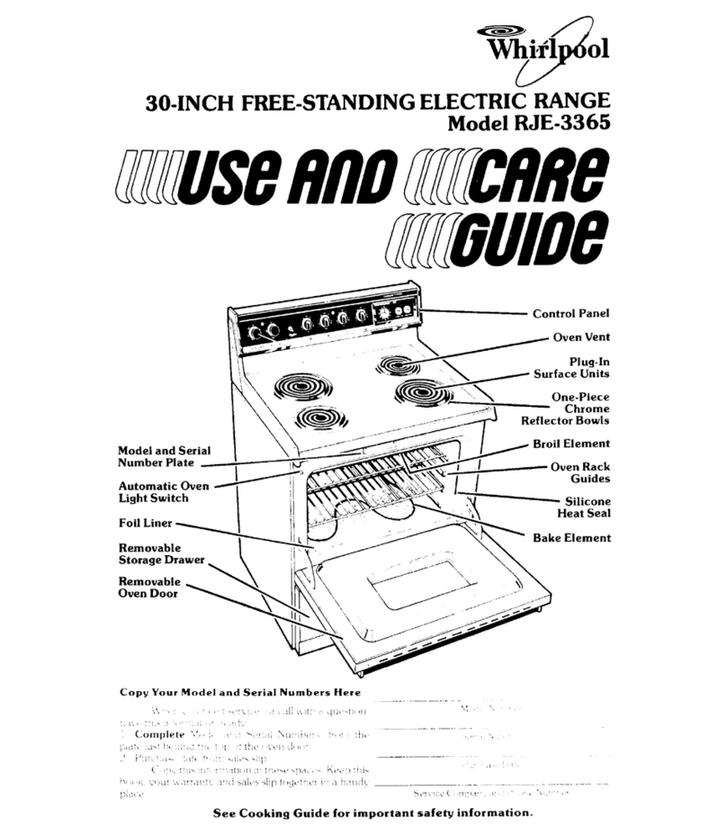 Whirlpool RJE-3365 User manual