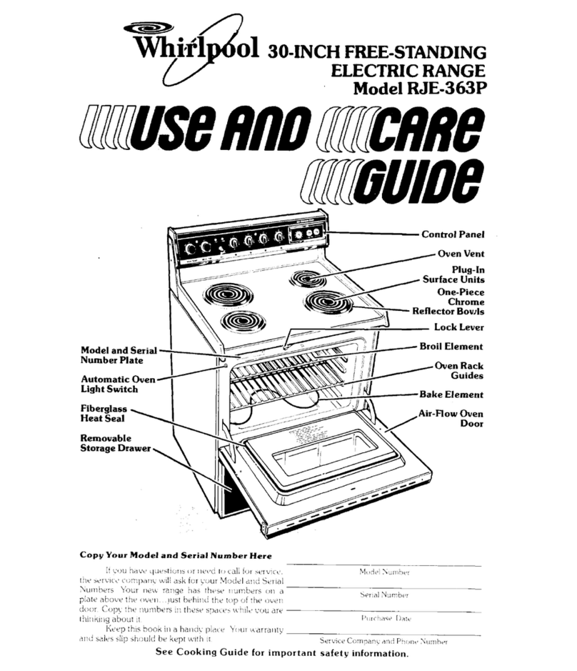 Whirlpool RJE-363P User manual