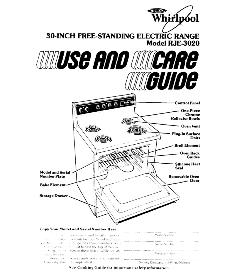 Whirlpool RJE-3020 Use & care guide
