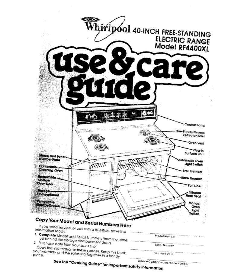Whirlpool RF440XL Use and care guide