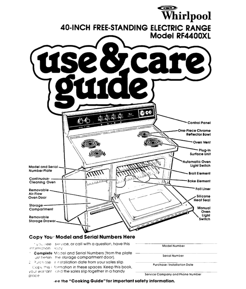 Whirlpool RF4400XL User manual