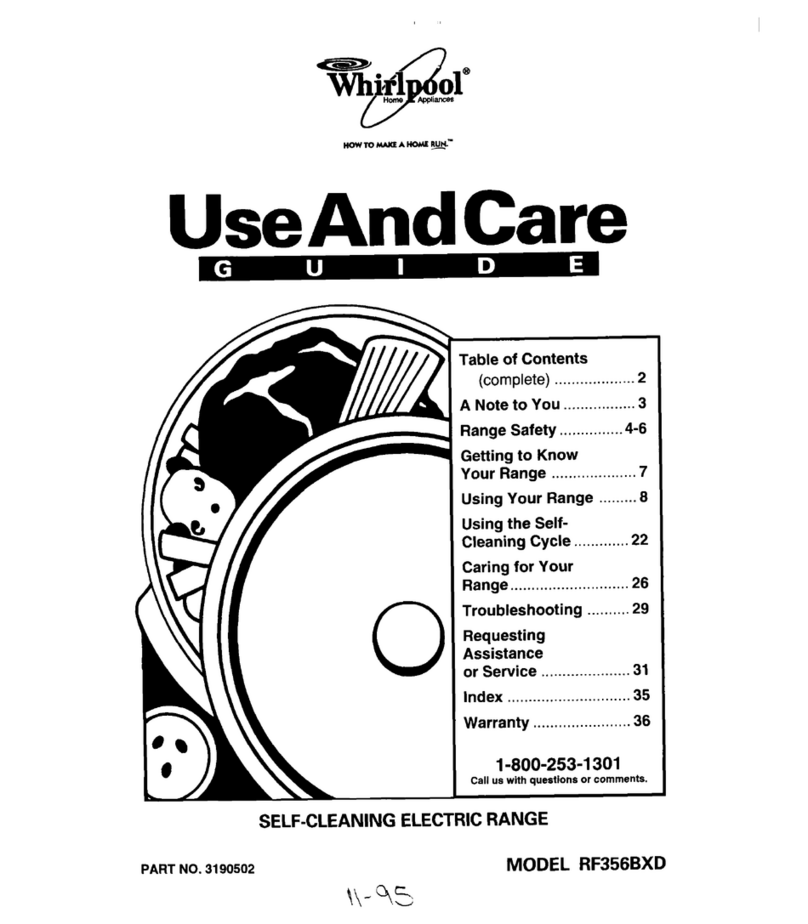 Whirlpool RF356BXD Use and care guide