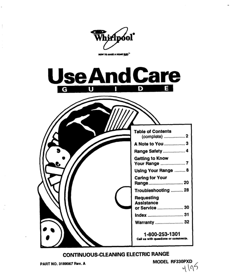 Whirlpool RF330PXD Use and care guide