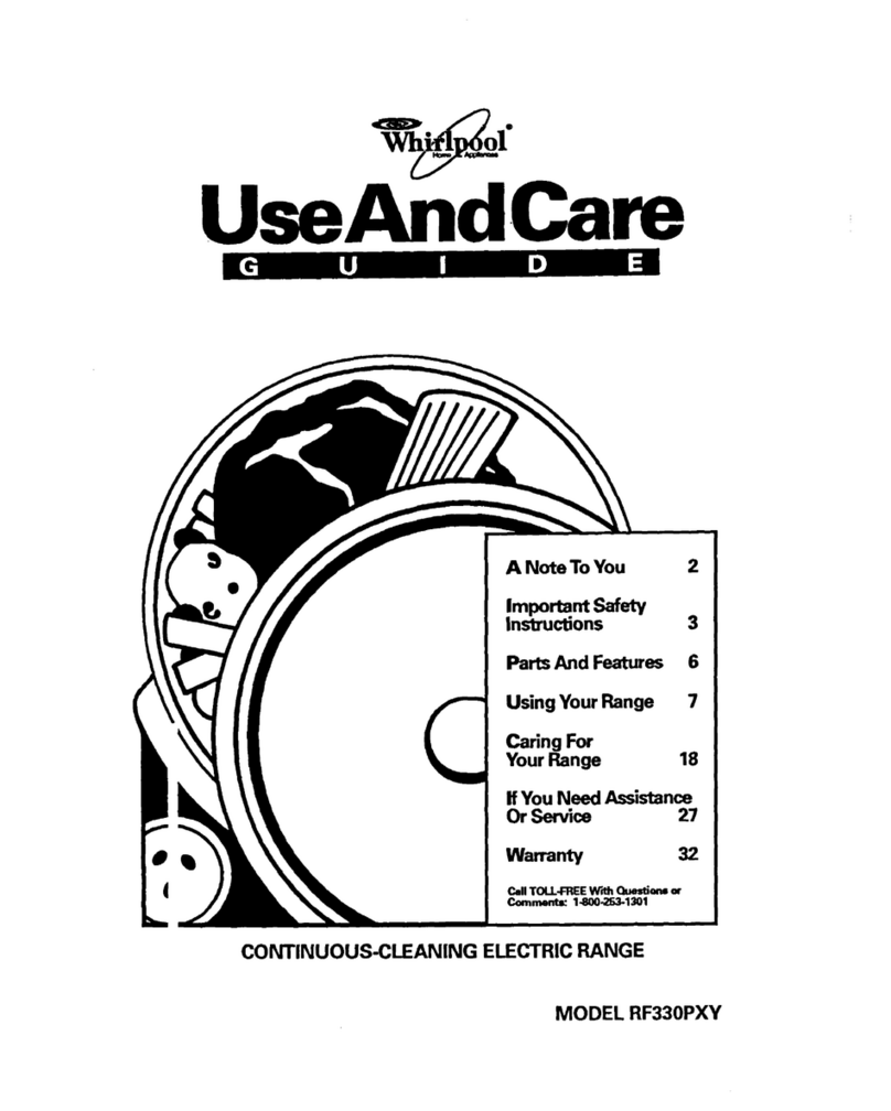 Whirlpool RF330PXY User manual