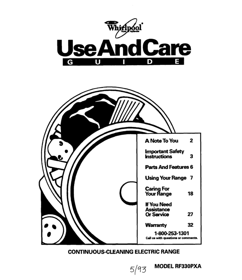 Whirlpool RF330PXA Use and care guide