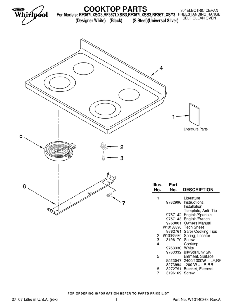Whirlpool RF367LXSB3 User manual