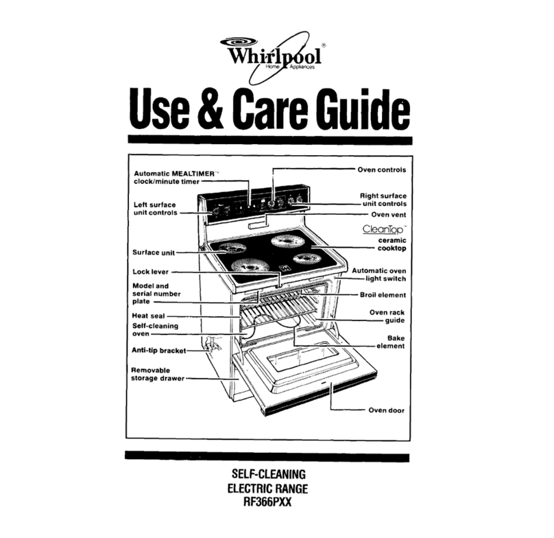 Whirlpool RF366PXX Use and care guide