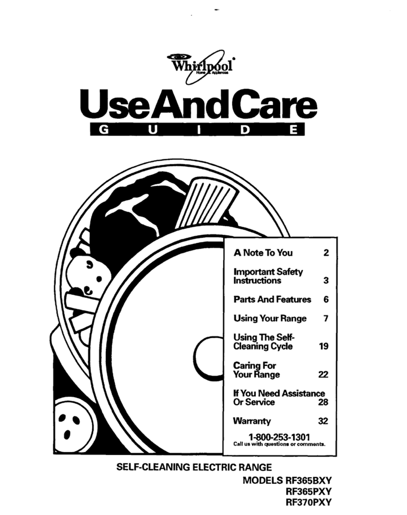 Whirlpool RF365BXY Use and care guide Whirlpool RF365BXY Use and care guide