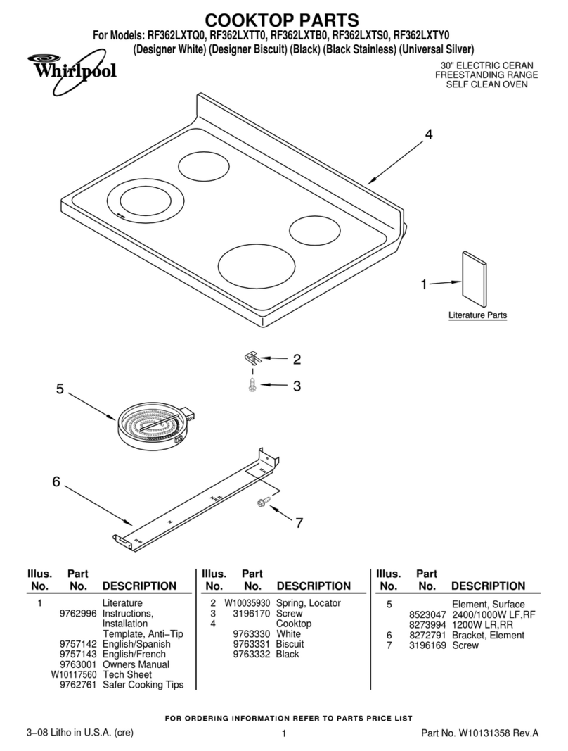 Whirlpool RF362LXTB0 User manual