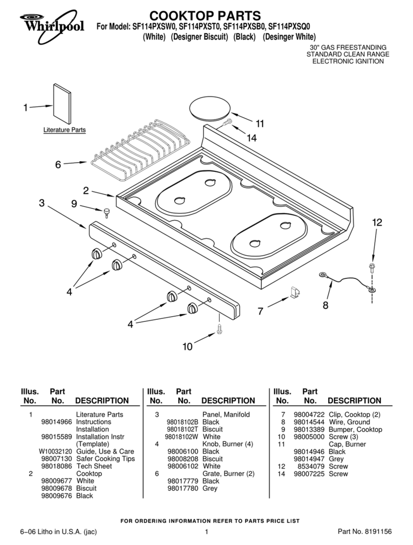 Whirlpool SF114PXSB0 User manual