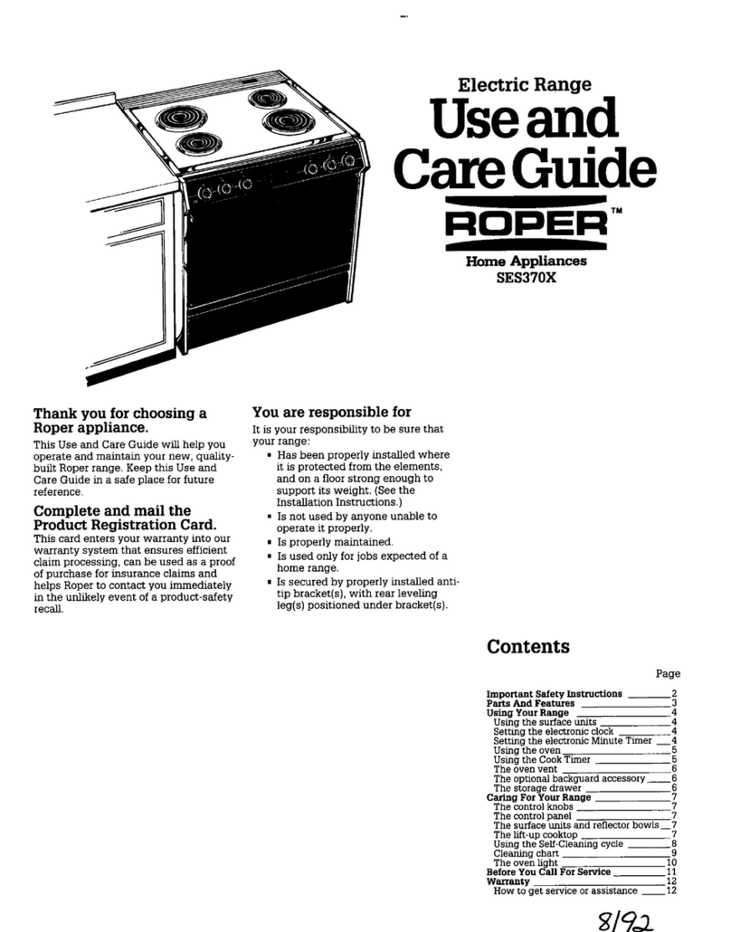 Whirlpool SES370X care guide
