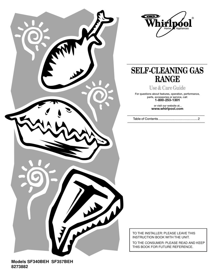 Whirlpool SF340BEH Use and care guide