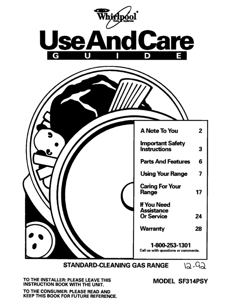 Whirlpool SF314PSY Use & care guide