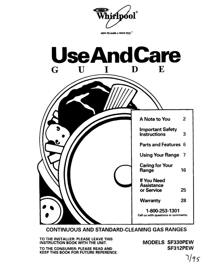Whirlpool SF312PEW User manual