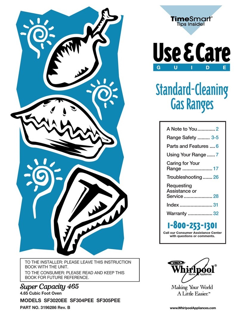 Whirlpool SF3020EE N Use & care guide