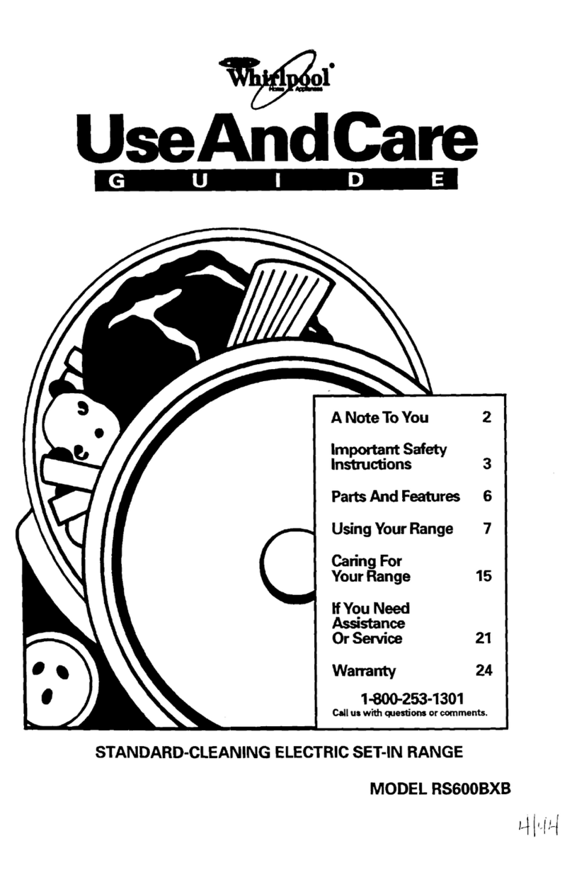 Whirlpool RS600BXB Use and care guide