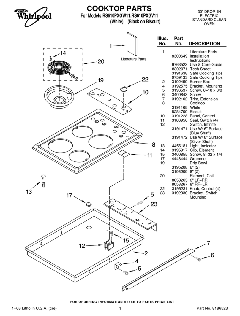 Whirlpool RS610PXGV11 User manual