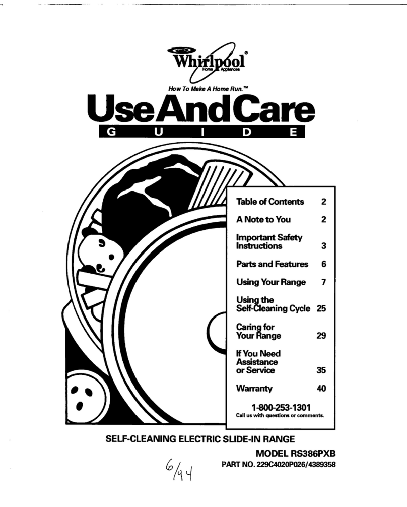Whirlpool RS386PXB User manual