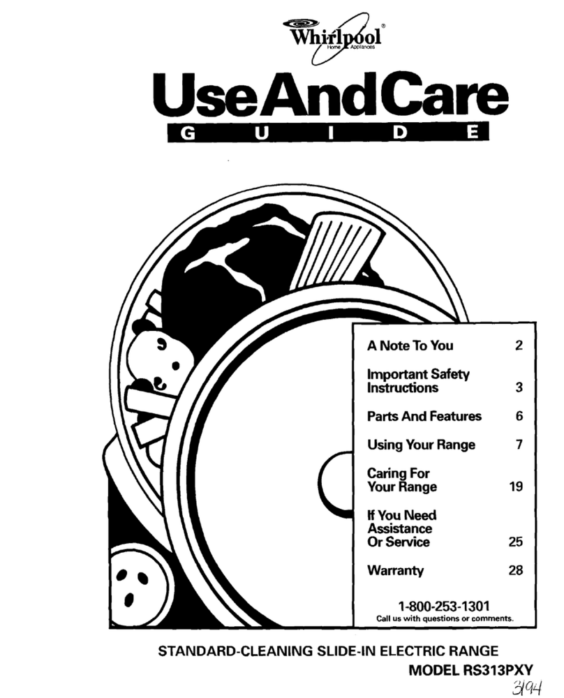 Whirlpool RS313PXY User manual