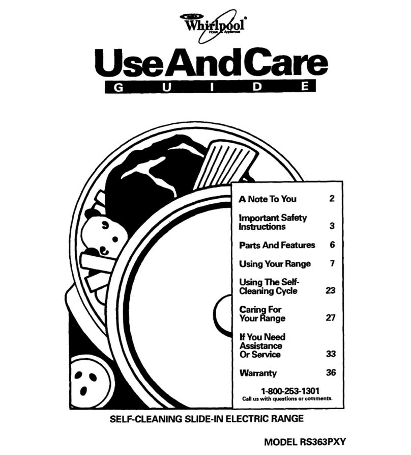 Whirlpool RS363PXY Use and care guide Whirlpool RS363PXY Use and care guide
