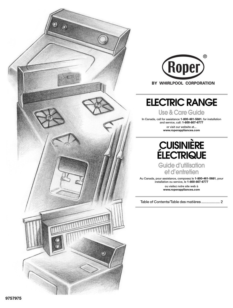 Whirlpool Roper RME30000 User manual