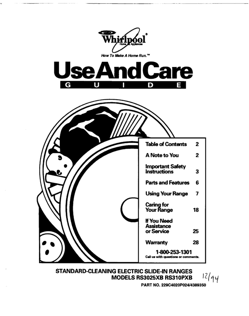 Whirlpool RS3025XB Use and care guide