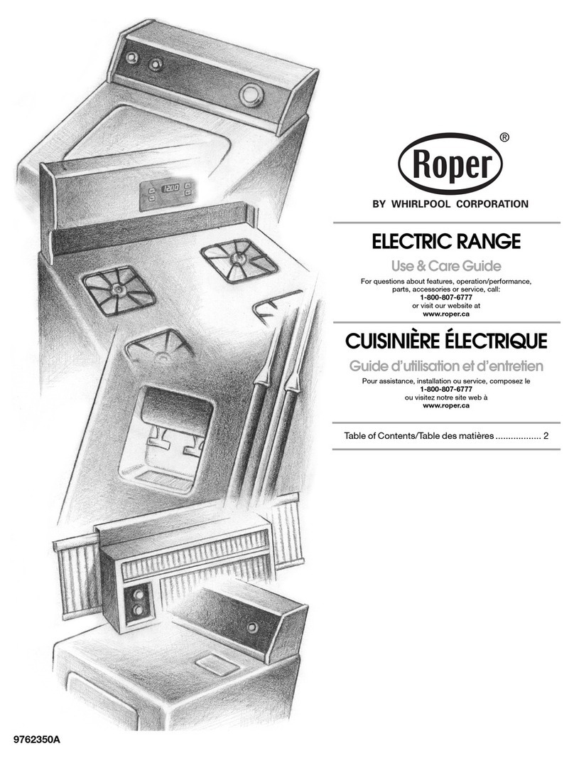Whirlpool Roper RME30002 Use and care guide