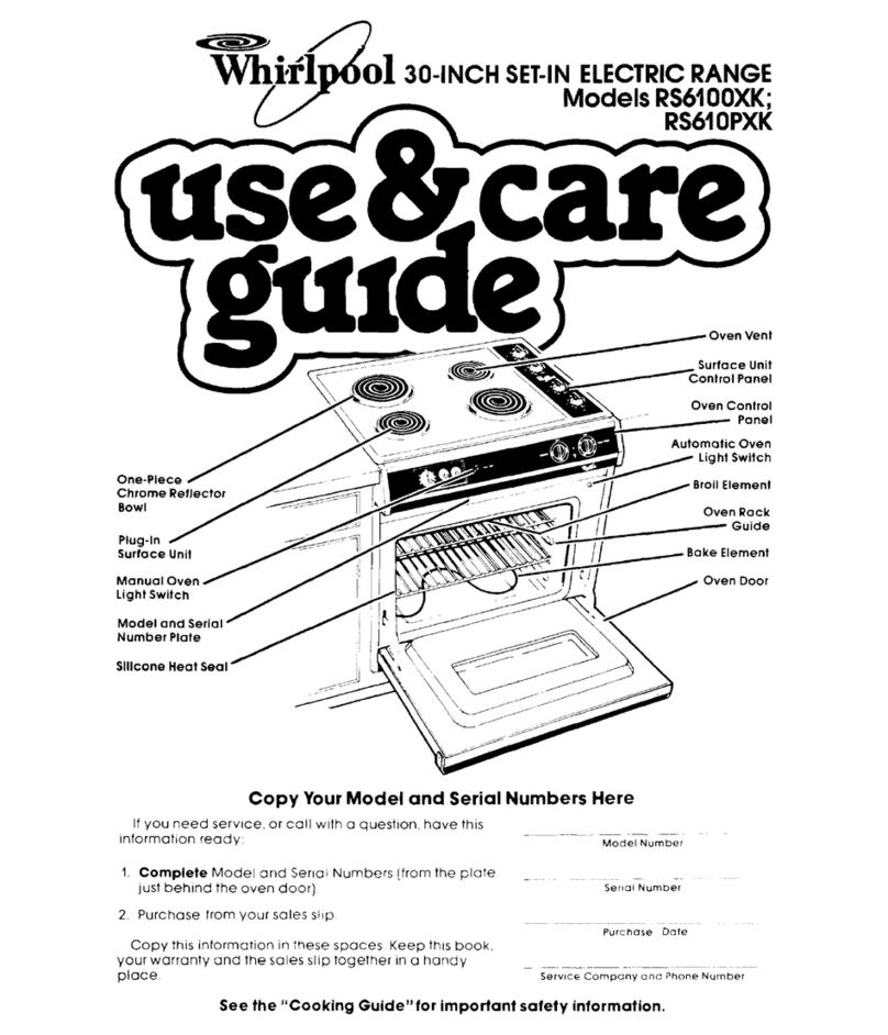 Whirlpool RS61OOXK User manual