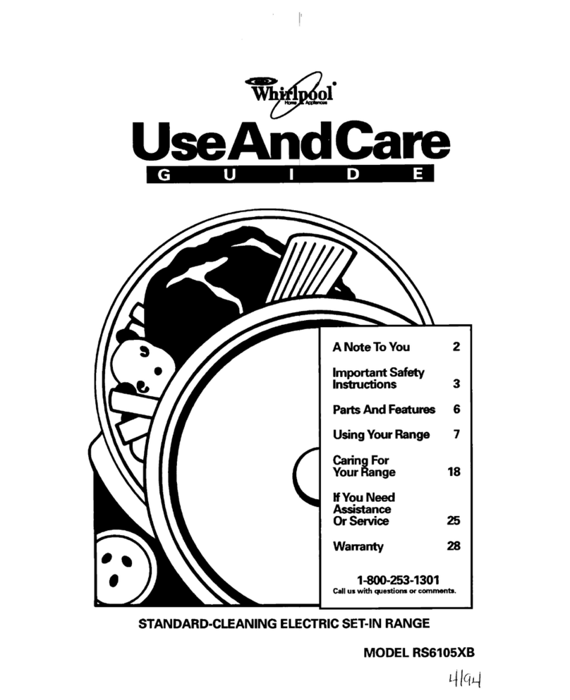 Whirlpool RS6105XB Use and care guide