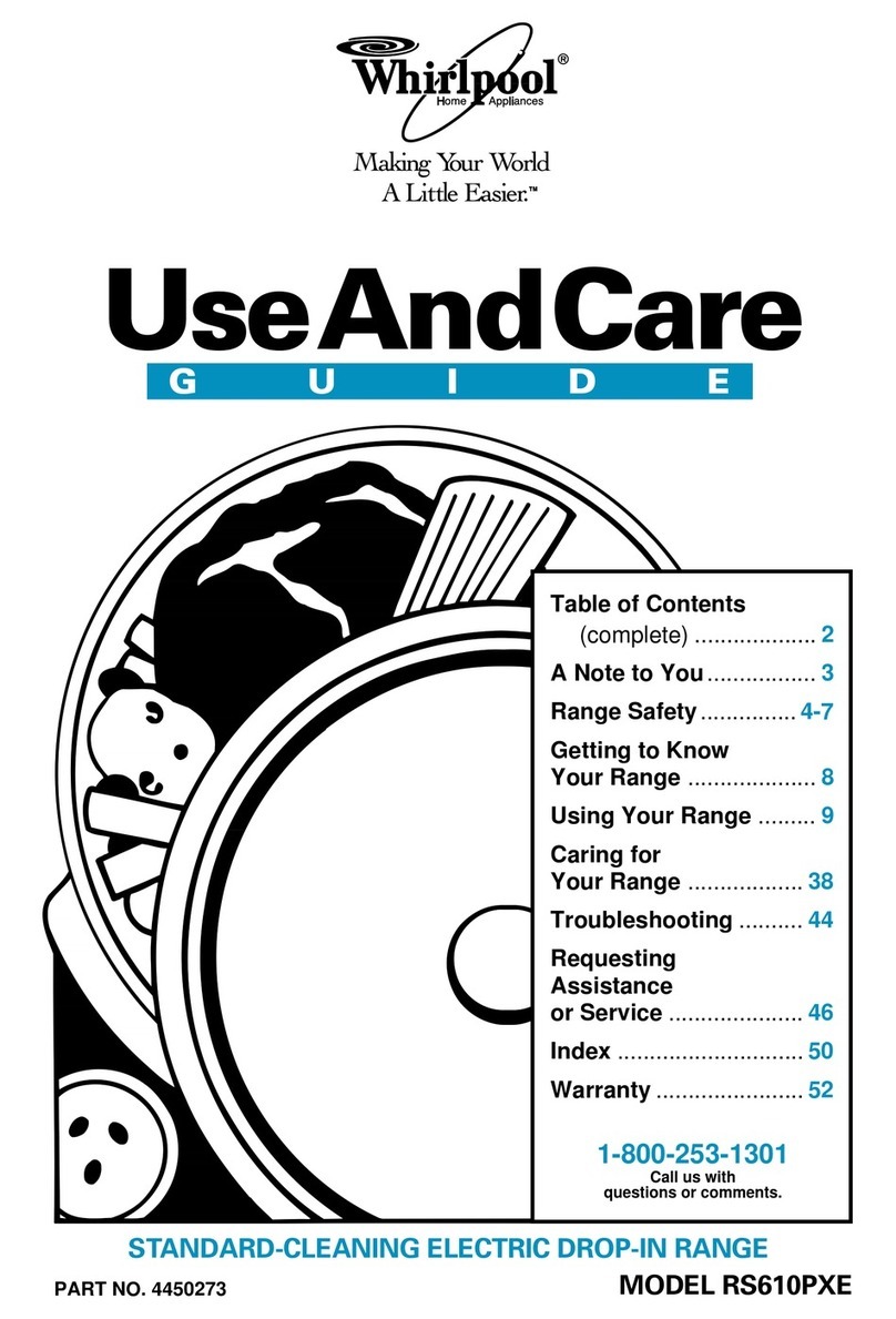Whirlpool RS610PXE Use and care guide Whirlpool RS610PXE Use and care guide