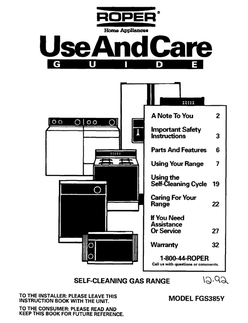 Whirlpool FGS385Y Use and care