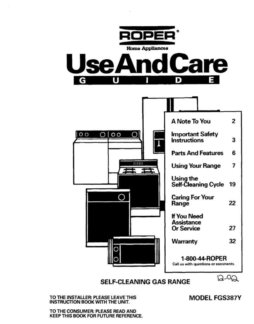 Whirlpool FGS387Y User manual