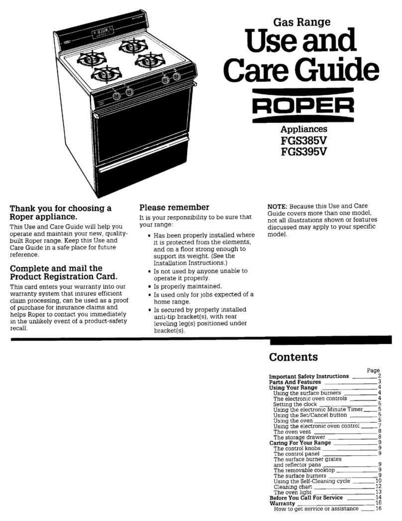 Whirlpool FGS385V User manual