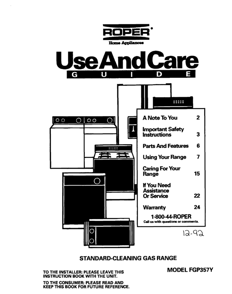 Whirlpool FGP357Y Installation instructions