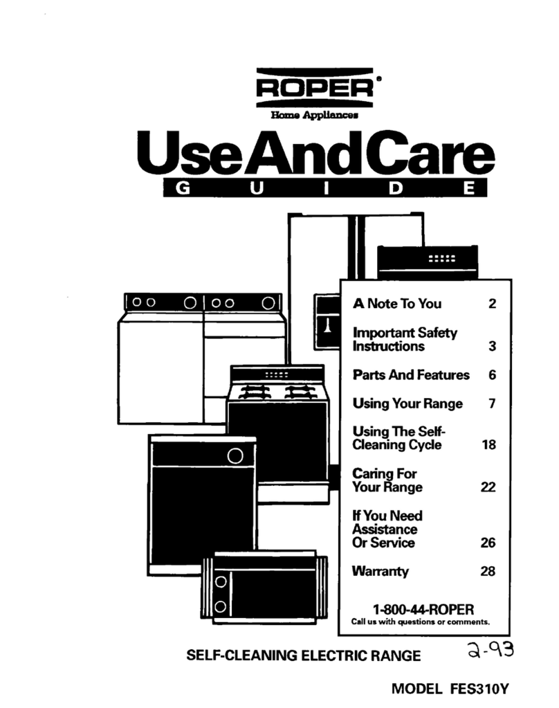 Whirlpool FES310Y Use and care