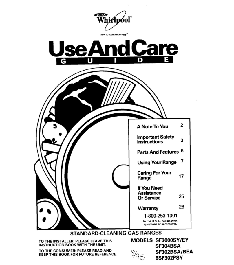 Whirlpool 8SF302PSY User manual