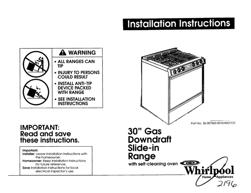 Whirlpool SS373PEX1 installation instructions