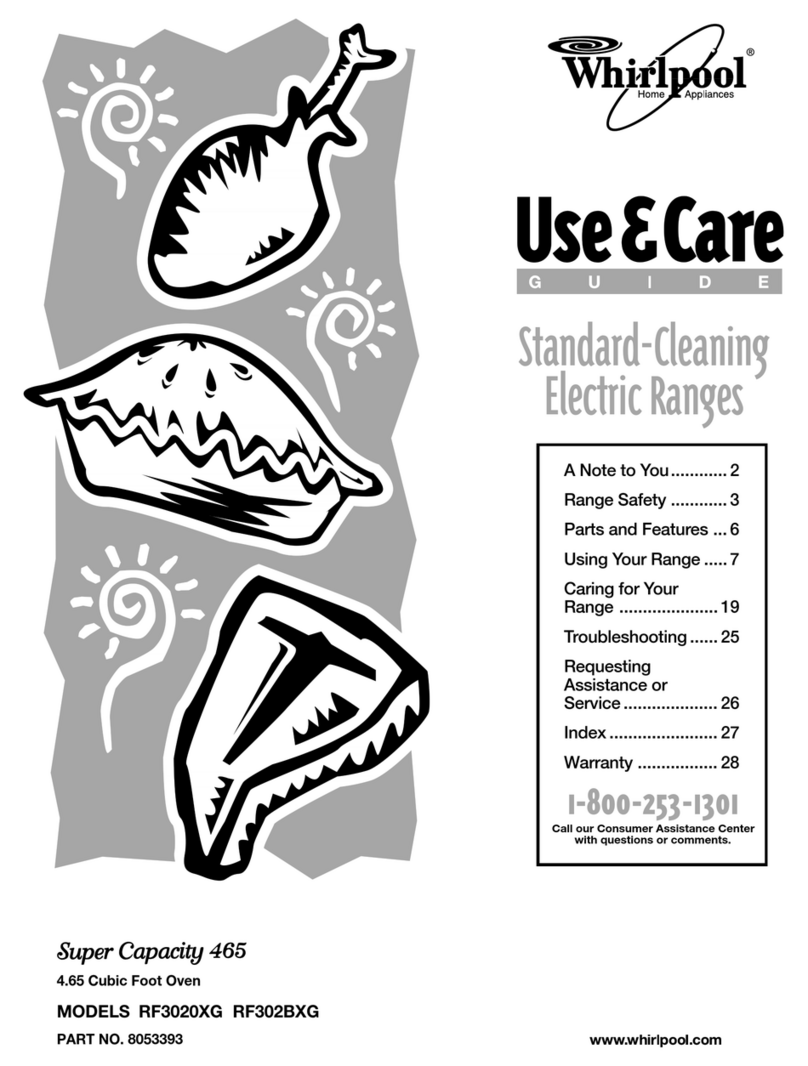 Whirlpool RF3020XG Use & care guide